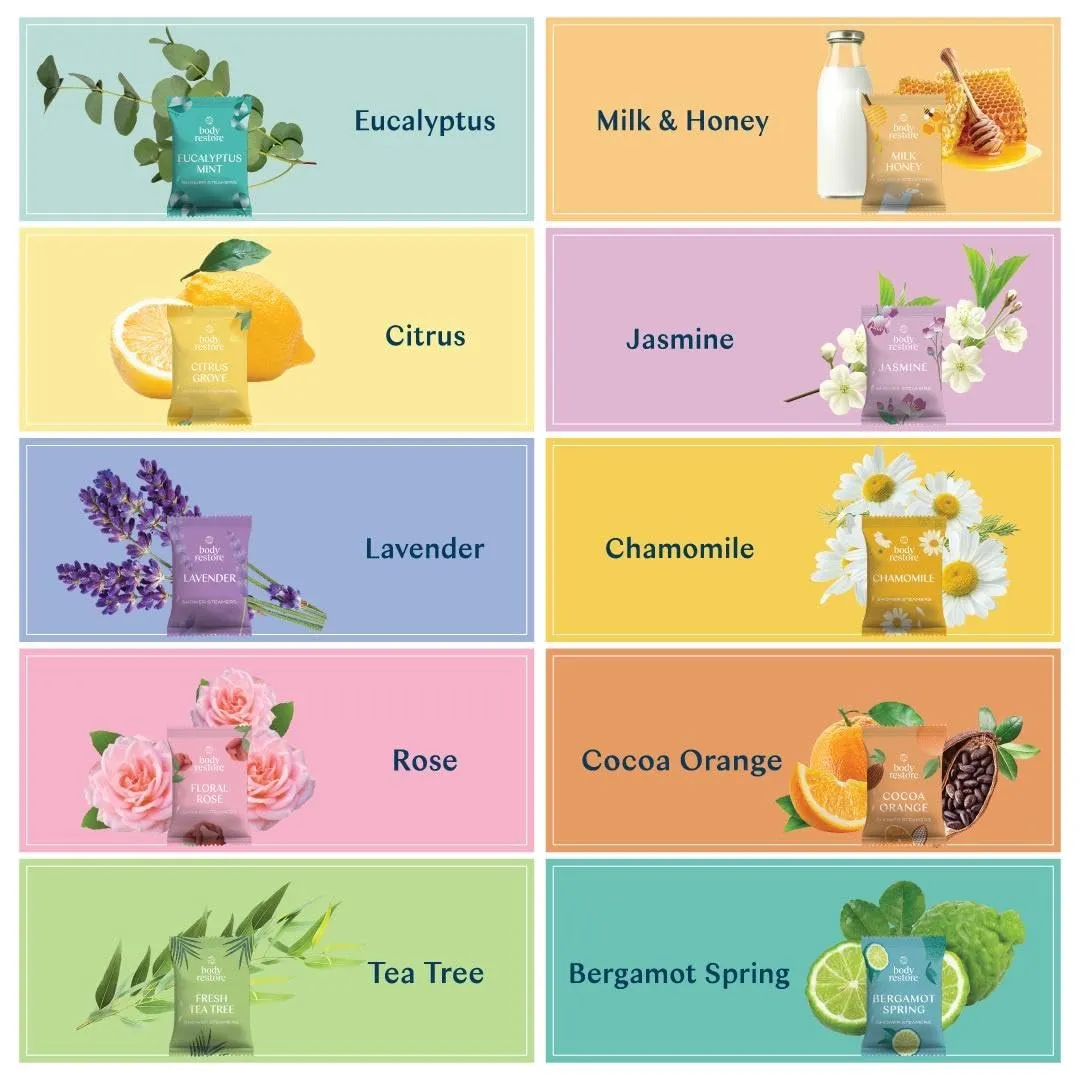 Body Restore Shower Steamers Aromatherapy 30 Pack - Relaxation Birthday Gifts for Women and Men, Travel Essentials, Stress Relief and Self Care - Collector's Box