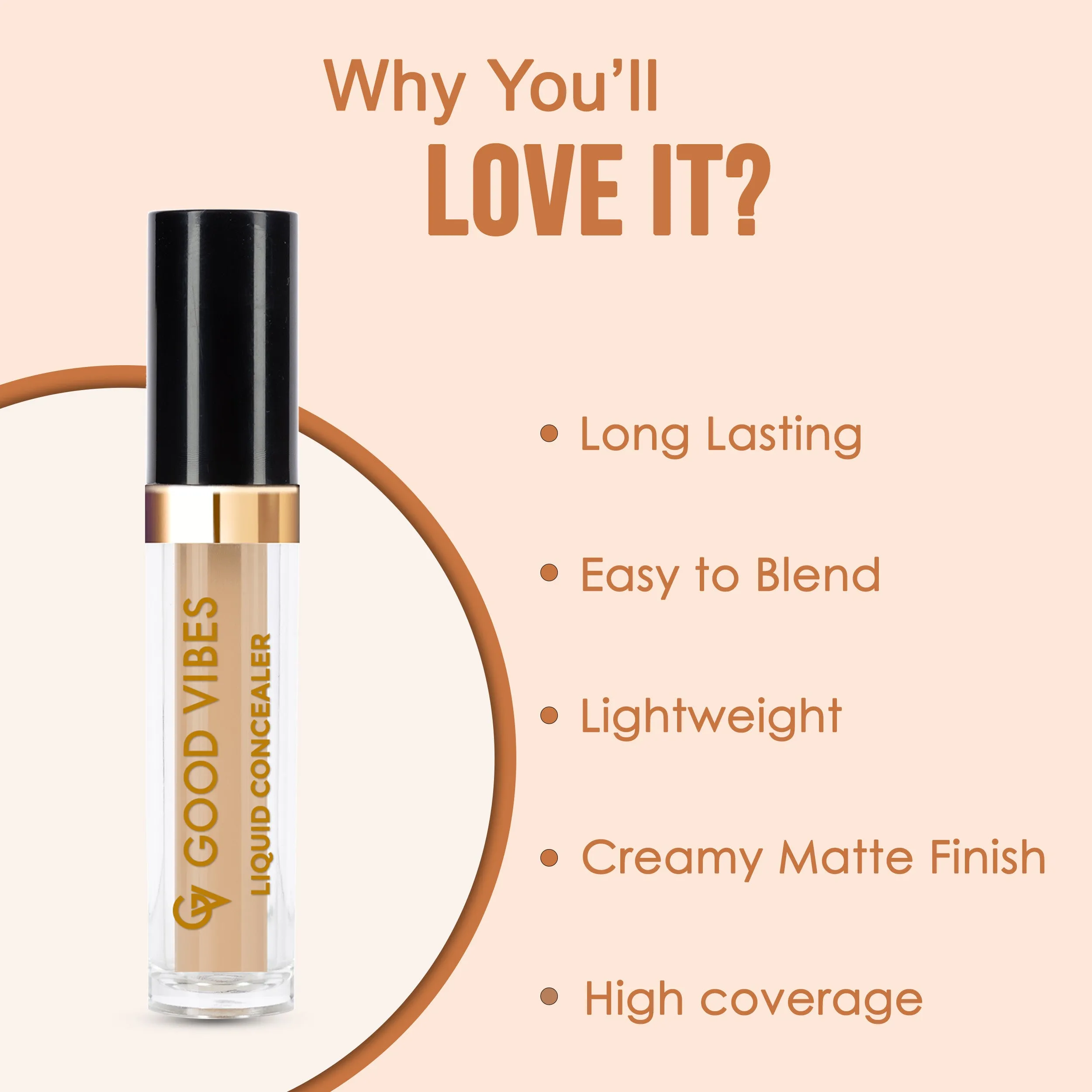 Good Vibes HydraGlow Liquid Concealer - Mocha 40 (4.8ml)