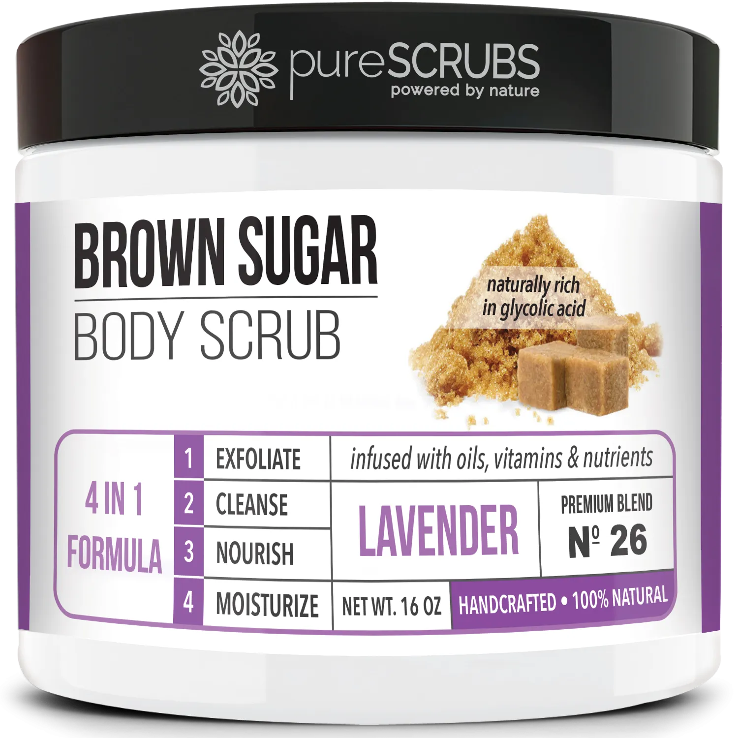 Lavender Body Scrub / Brown Sugar / Premium Blend #26