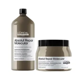 L'Oréal Professionnel Serie Expert Absolut Repair Molecular Shampoo 1500ml & Mask 500ml Duo