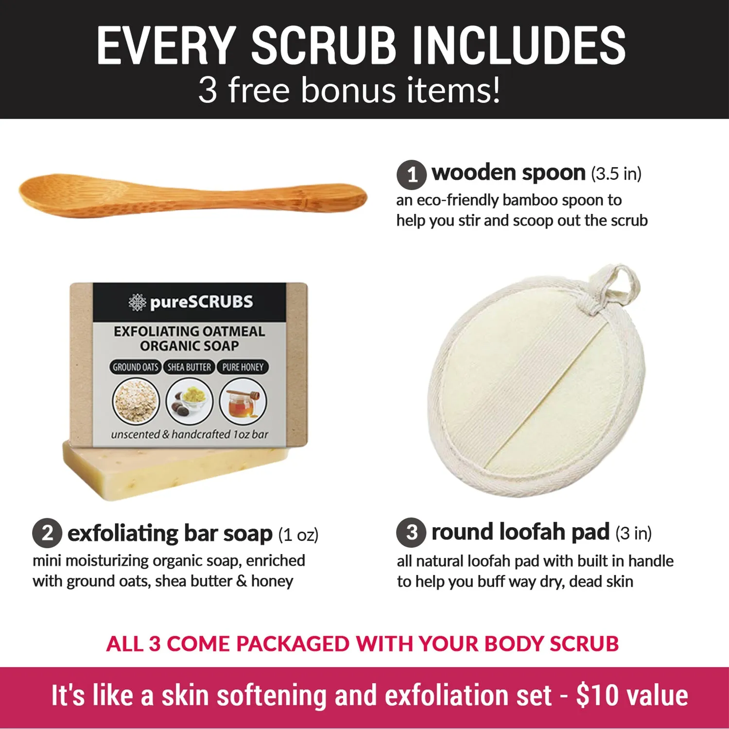 Unscented Body Scrub / Dead Sea Salt / Premium Blend #10